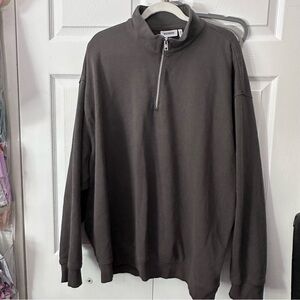 Men’s XL weekday half zip oversized sweatshirt grey